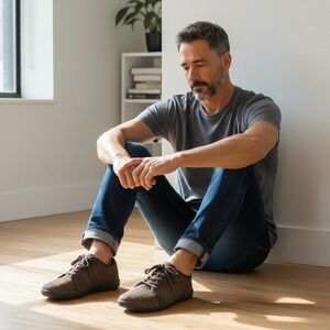 Whitin W81 Mens Barefoot Shoes Brown Knit Wide Toe Box Minimalist Sneakers 48